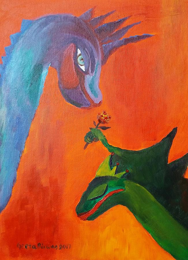Dragon Painting - Dragon blushed by Geeta Yerra