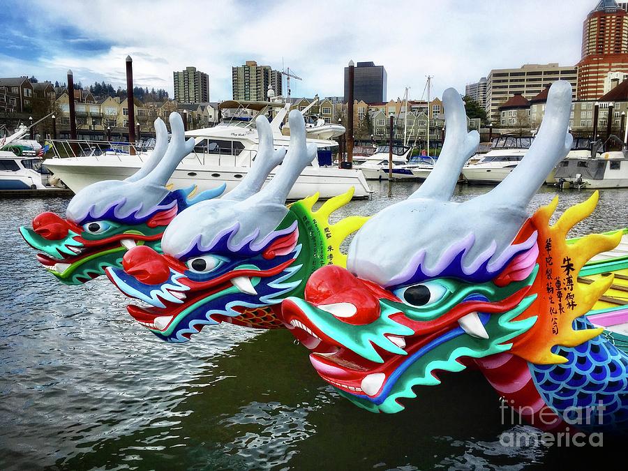 Dragon Boats Wait Photograph by Susan Garren