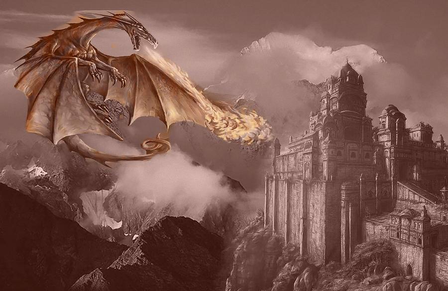 Dragon castle Digital Art by Claudio Laricchiuta