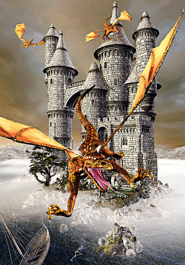 Dragon Castle Digital Art by Peter J Sucy