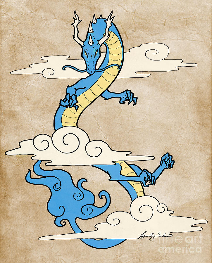 Dragon Digital Art - Dragon Cloud by Brandy Woods