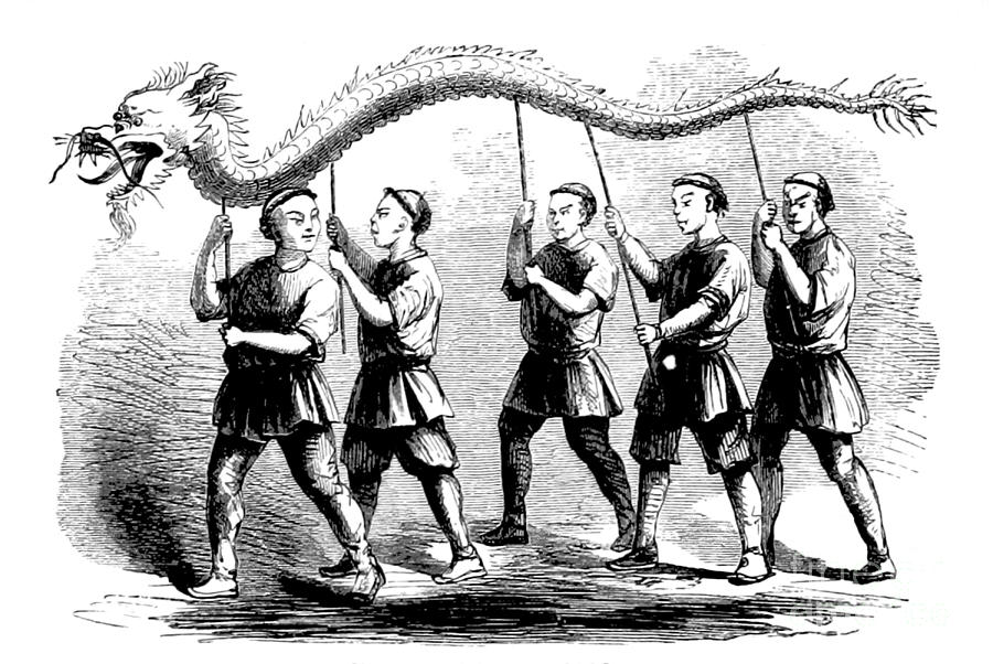 Dragon Dance, China, 1867 Photograph by British Library