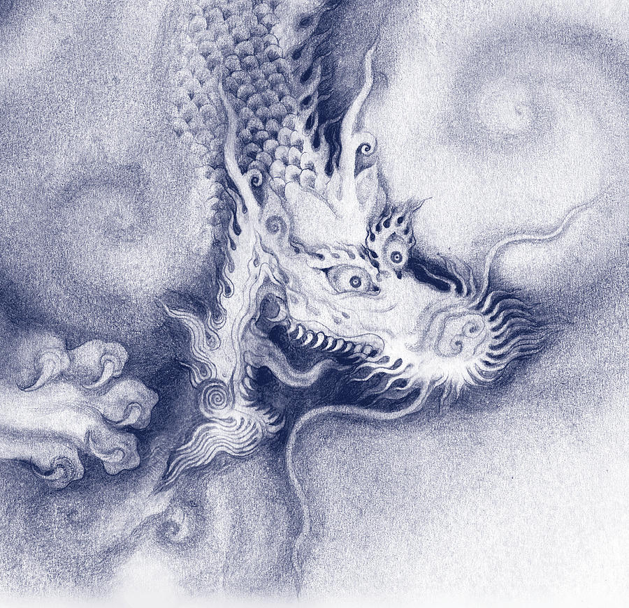 Dragon face Drawing by Mangala Shribhuti - Fine Art America