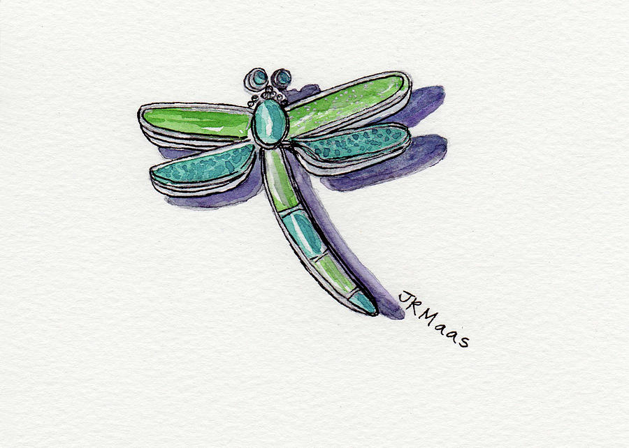 Dragon Fly Painting by Julie Maas