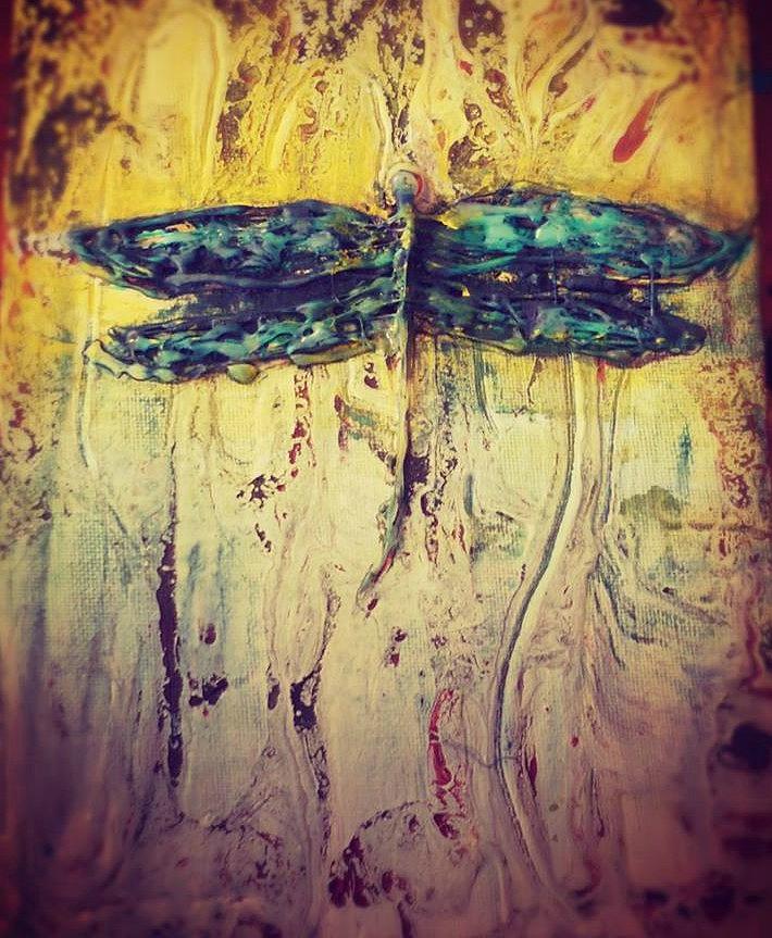 Dragon Fly Painting by REA Gallery