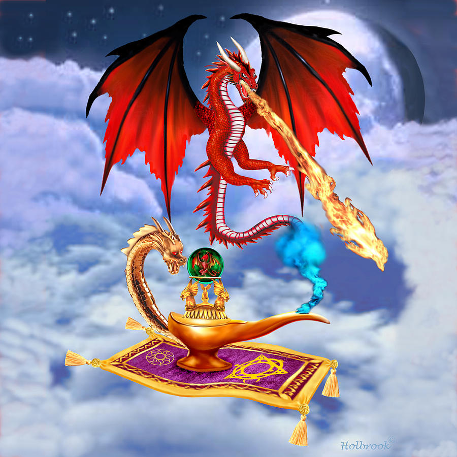 Dragon Genie Digital Art by Glenn Holbrook