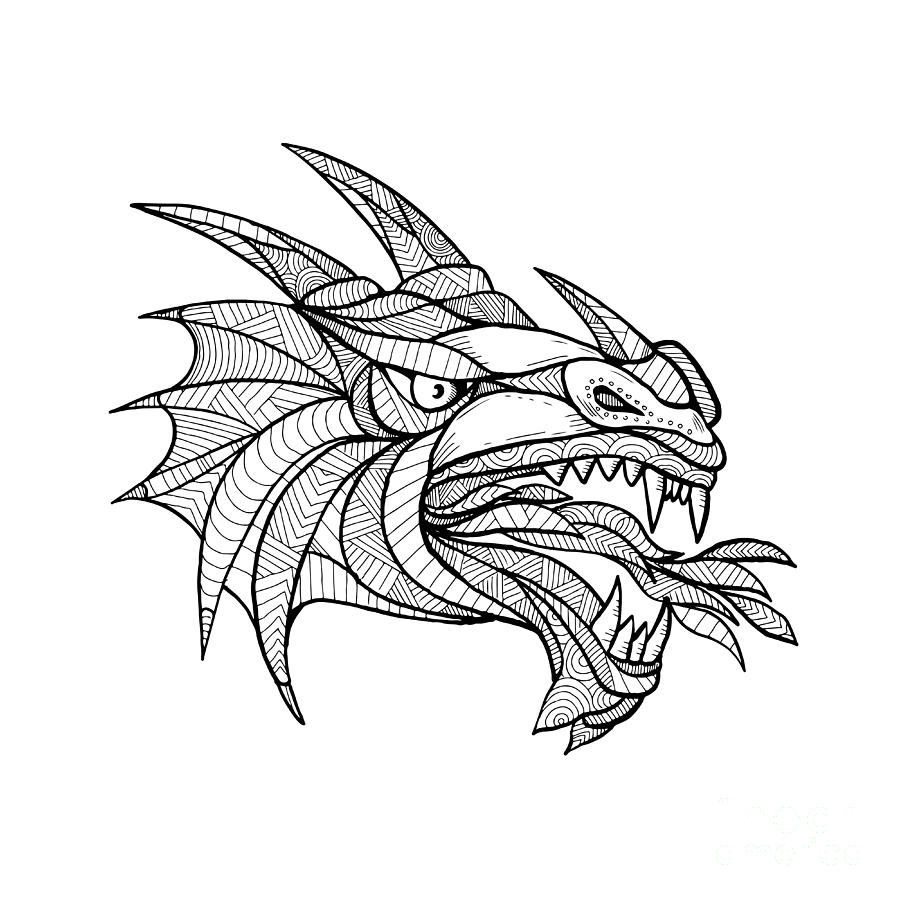 dragon face art