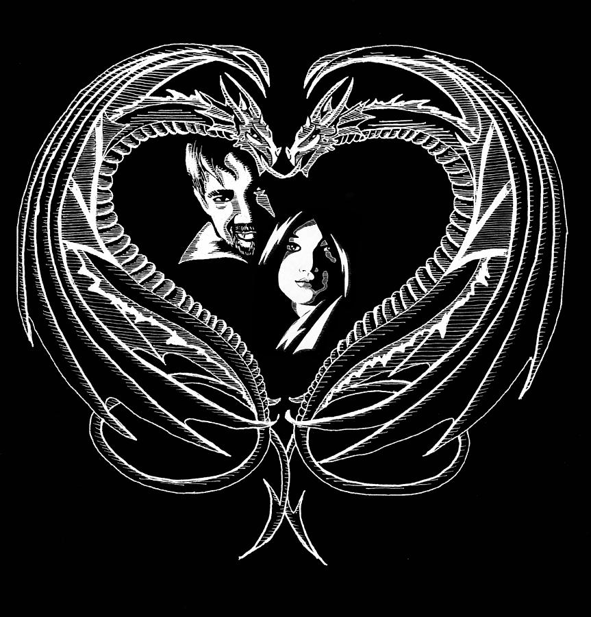 Dragon Hearted Couple Digital Art by Scarlett Royale