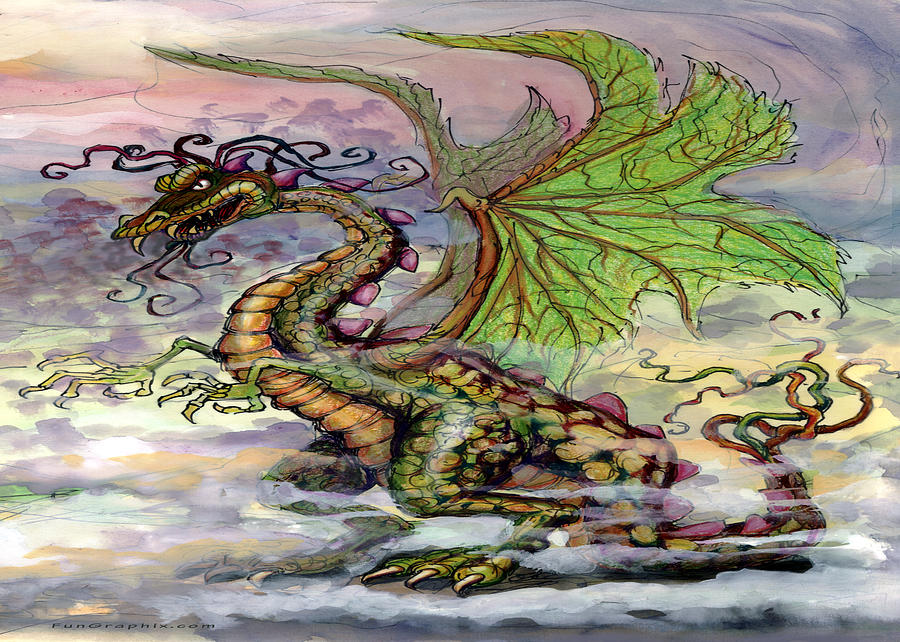 Dragon Painting by Kevin Middleton - Fine Art America