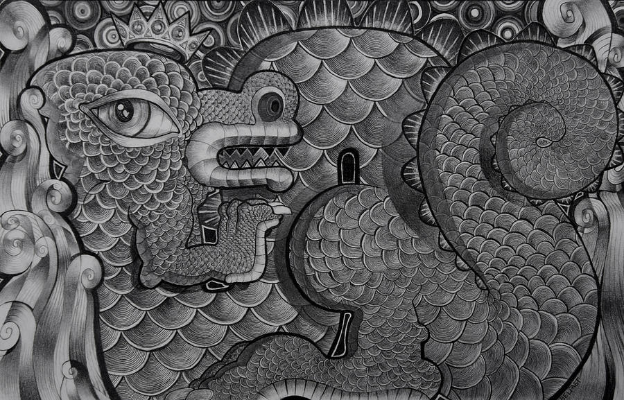 Dragon King Drawing by Myron  Belfast