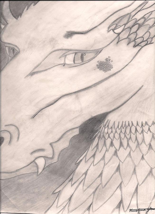 Fantasy Drawing - Dragon by Kristina  Youn