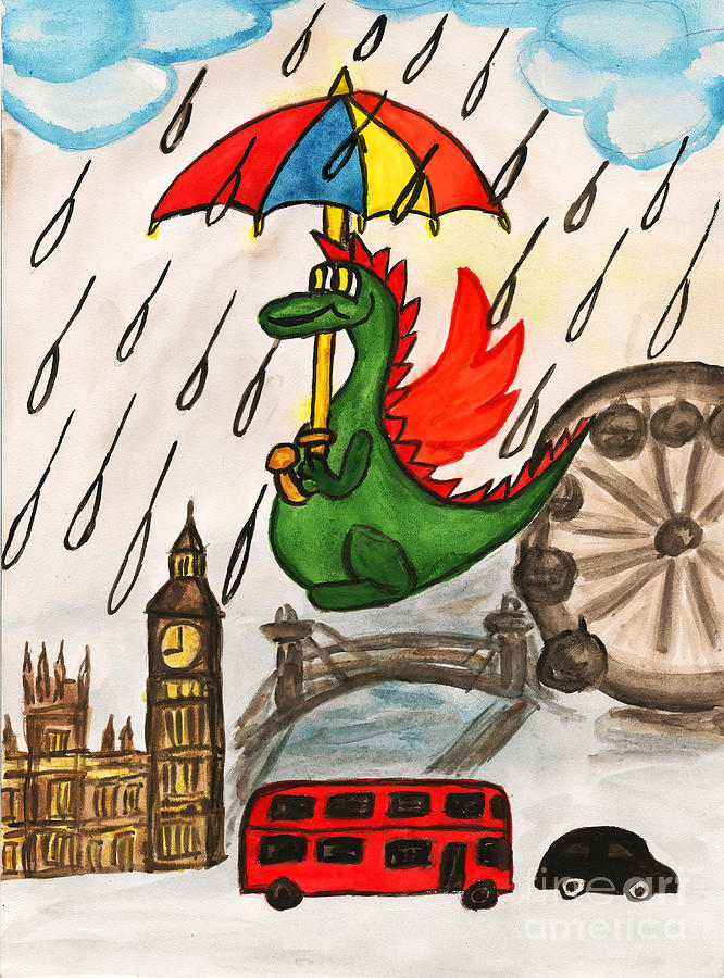 Dragon New Year in England Painting by Irina Afonskaya