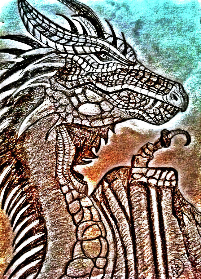 Dragon Drawing by Nicole Dumond-Barry