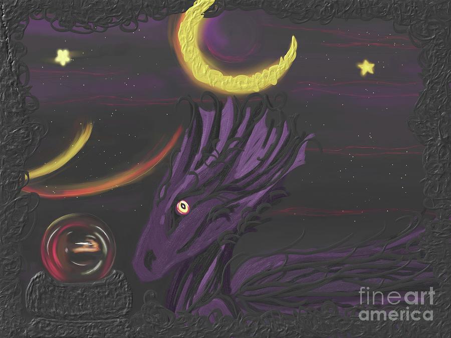 Dragon Night Painting by Roxy Riou