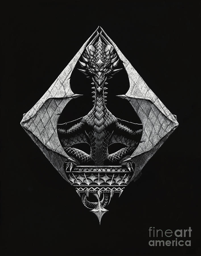 Dragon of Diamonds Drawing by Stanley Morrison