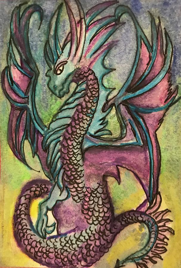 Dragon purple Painting by Rosa Lopez - Fine Art America