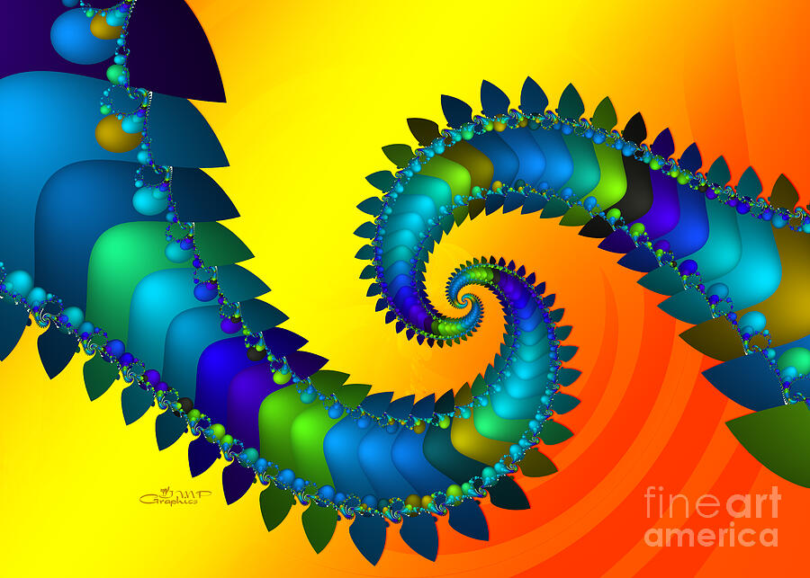 Dragon Tail Meeting Digital Art by Jutta Maria Pusl