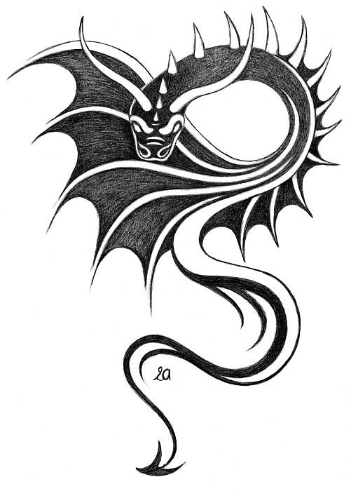 Chinese Dragon Drawing. Tattoo Sketch or Graphic by vectortatu · Creative  Fabrica