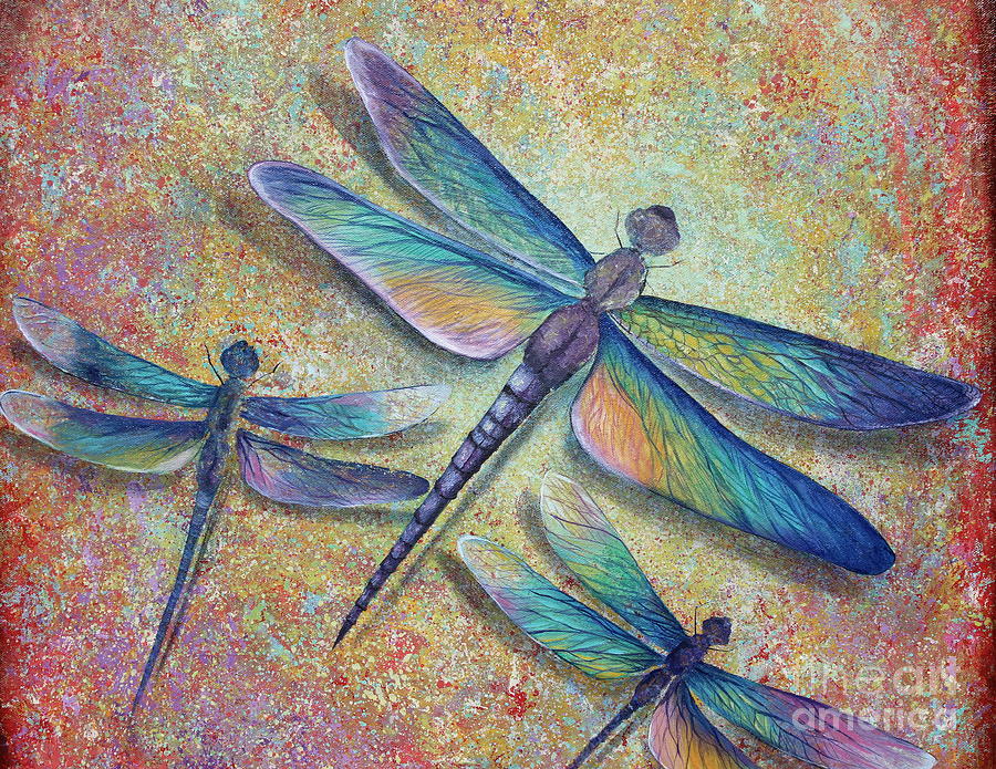 Dragonflies  Painting by Gabriela Valencia