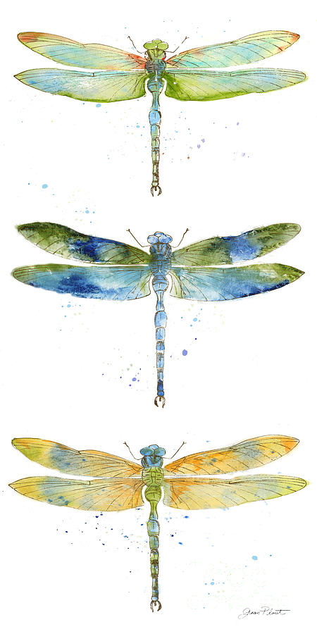 Dragonfly Bliss-JP3443 Painting by Jean Plout