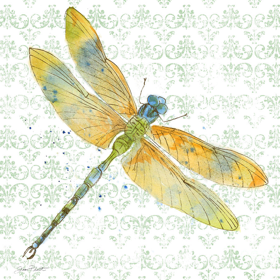 Dragonfly Bliss-JP3438 Painting by Jean Plout