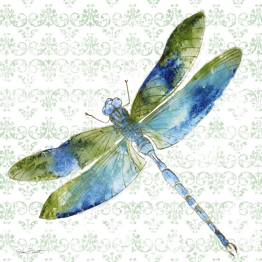 Dragonfly Bliss-JP3435 Painting by Jean Plout