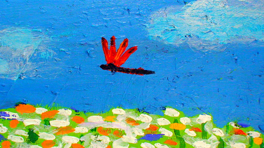 Dragonfly Closeup from Day and Night Painting by Angela Annas