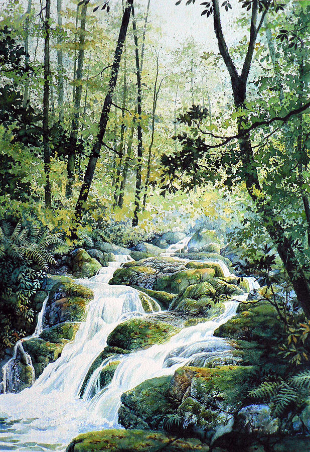 Forest Scenes Painting - Dragonfly Creek by Hanne Lore Koehler