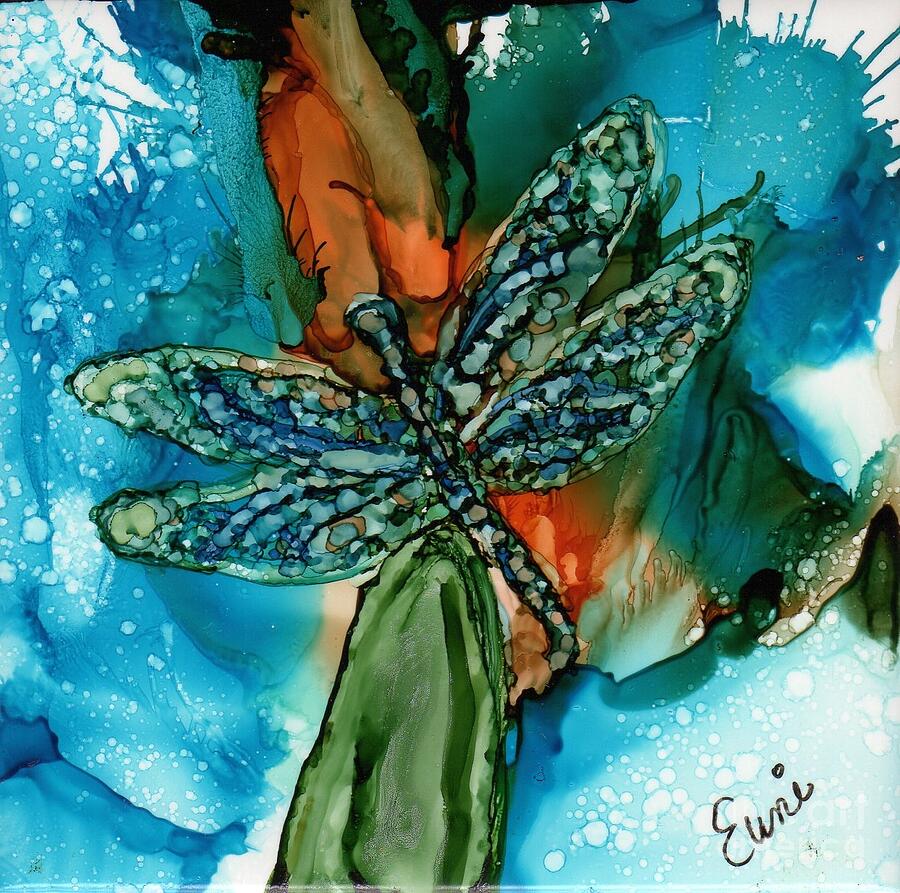 Dragonfly Painting by Eunice Warfel