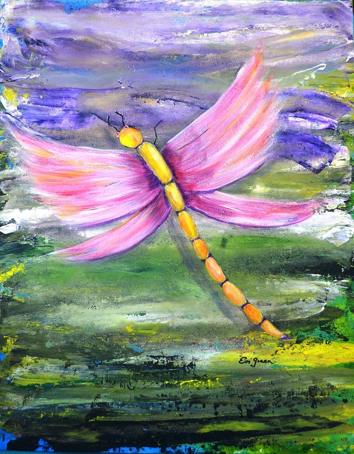 Dragonfly Painting by Evi Green
