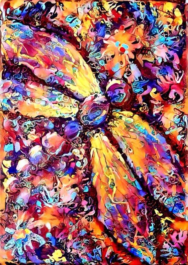 Dragonfly explosion 1 Digital Art by Megan Walsh