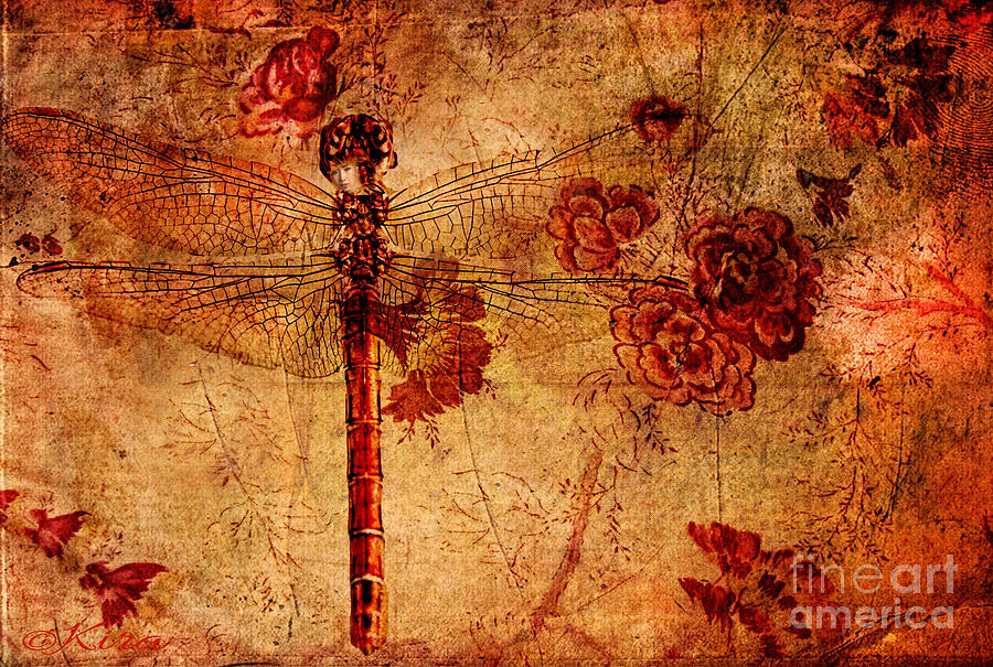 Dragonfly - Geisha style Photograph by Kira Bodensted