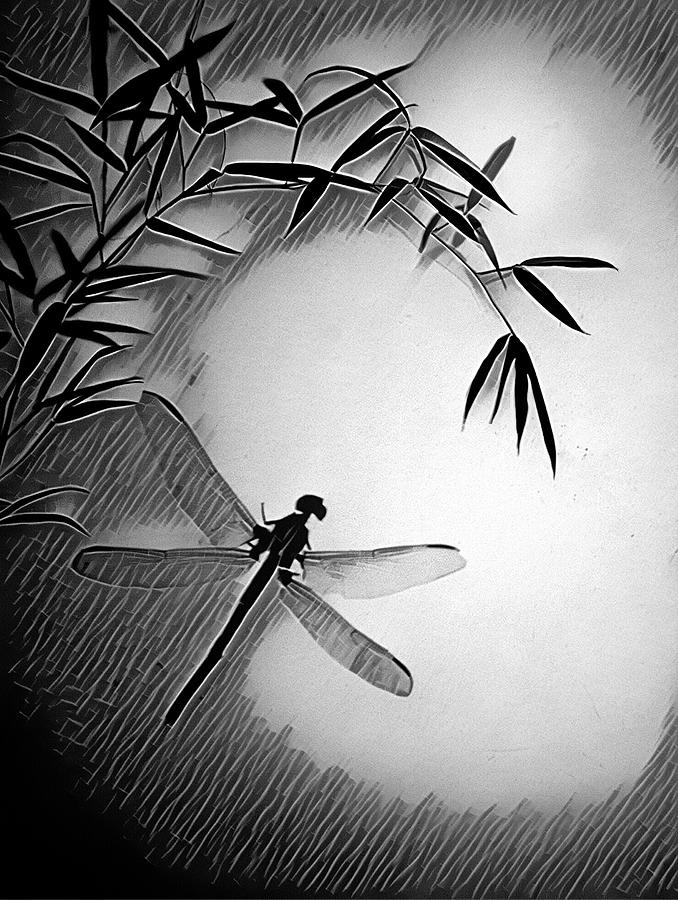Dragonfly In Ink Photograph by Mark Fuller