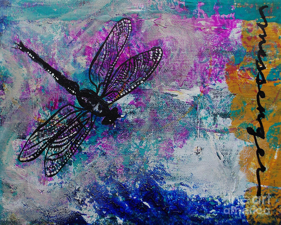 Sign Painting - Dragonfly Messenger by Noelle Rollins