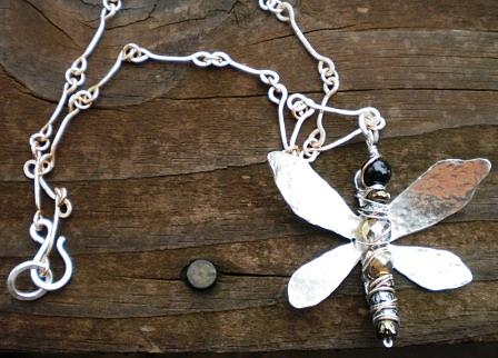 Nature Jewelry - Dragonfly necklace by Theresa Lemal
