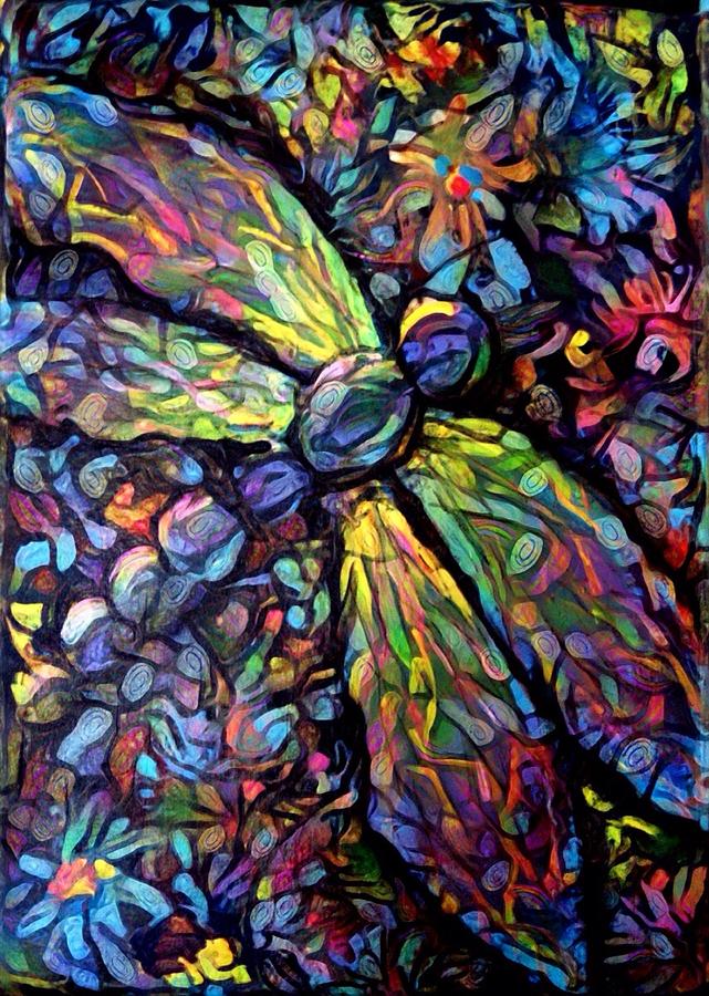 Dragonfly panel 1 Digital Art by Megan Walsh