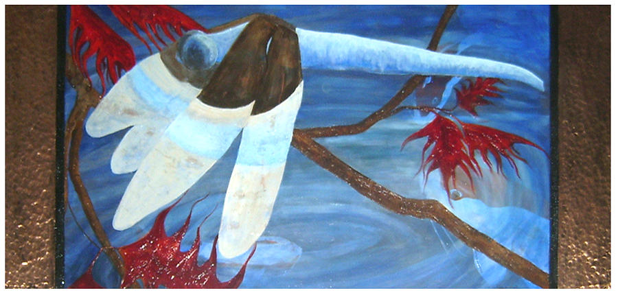 Dragonfly Pond Painting by Ellen Beauregard