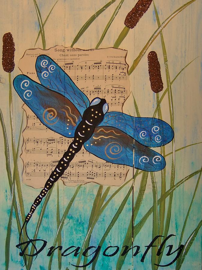 Dragonfly Song Painting by Cindy Micklos