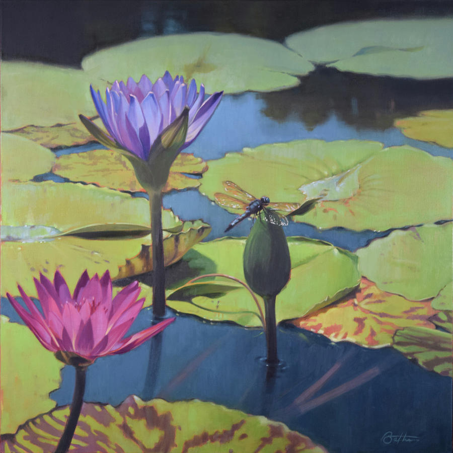 Flower Painting - Dragonfly by Todd Baxter