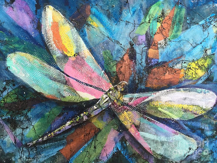 Dragonfly Voyager Painting by Midge Pippel