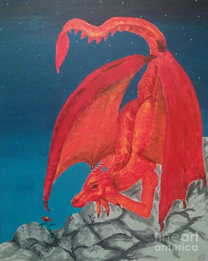 Dragon Painting - Dragons Love by Heather James