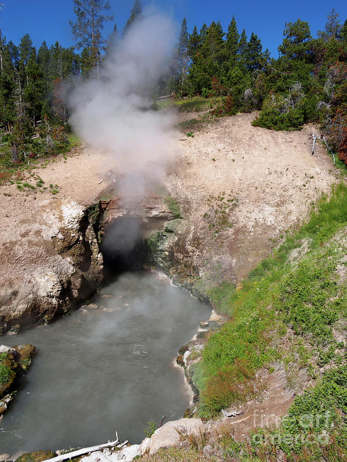 Dragons Mouth Spring Mud Volcano Area in Yellowstone National Park Photograph by Louise Heusinkveld