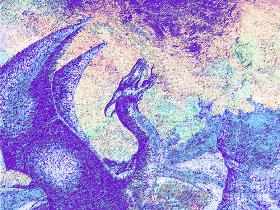 Fantasy Digital Art - Dragons Roar by Robert Ball
