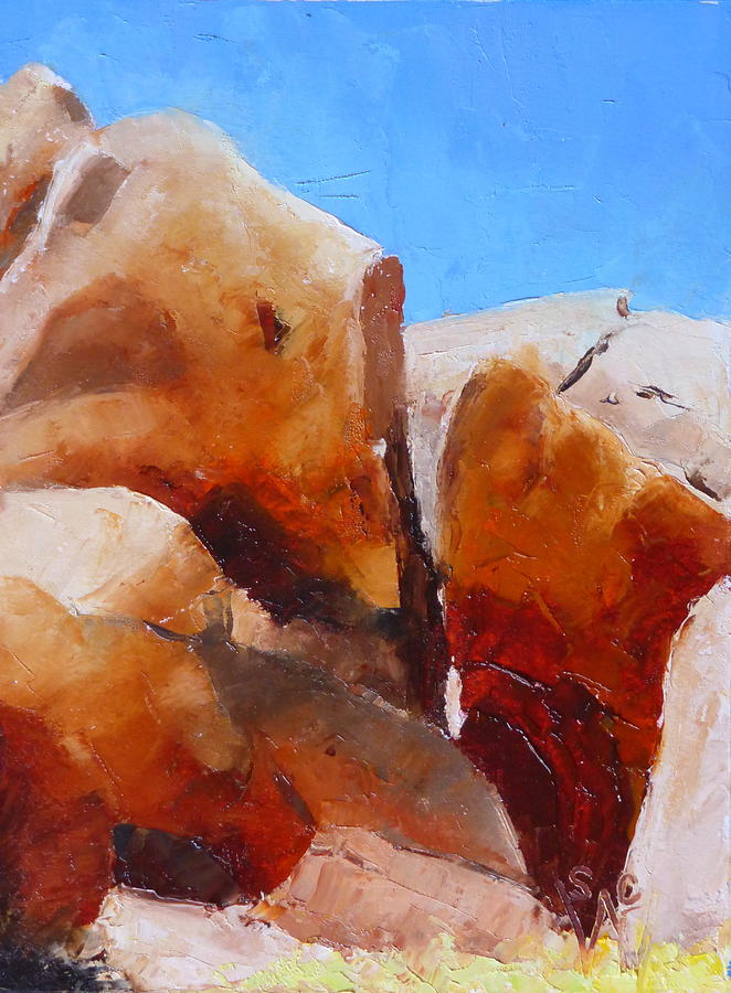 Dragoon Boulders Painting by Susan Woodward