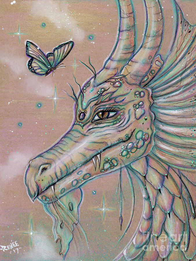Drago's Butterfly dragon Drawing by Renee Lavoie