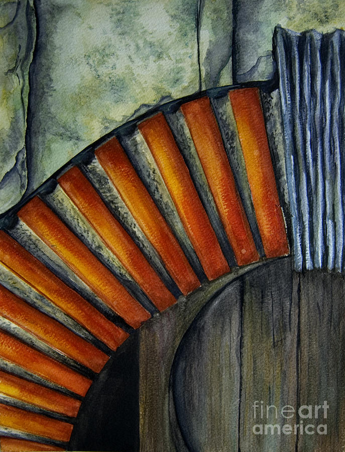 Watercolour Painting - Drain Vent - Architectural Detail by Orla Cahill
