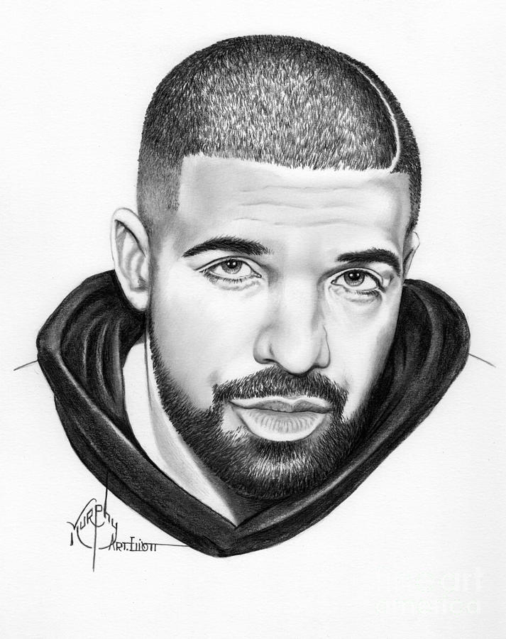 Drake Drawing by Murphy Elliott