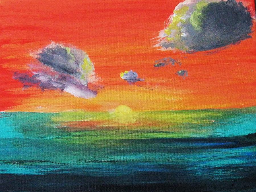 Drama in the skies Painting by Trilby Cole