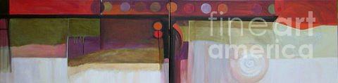 Drama Too Diptych Painting by Marlene Burns