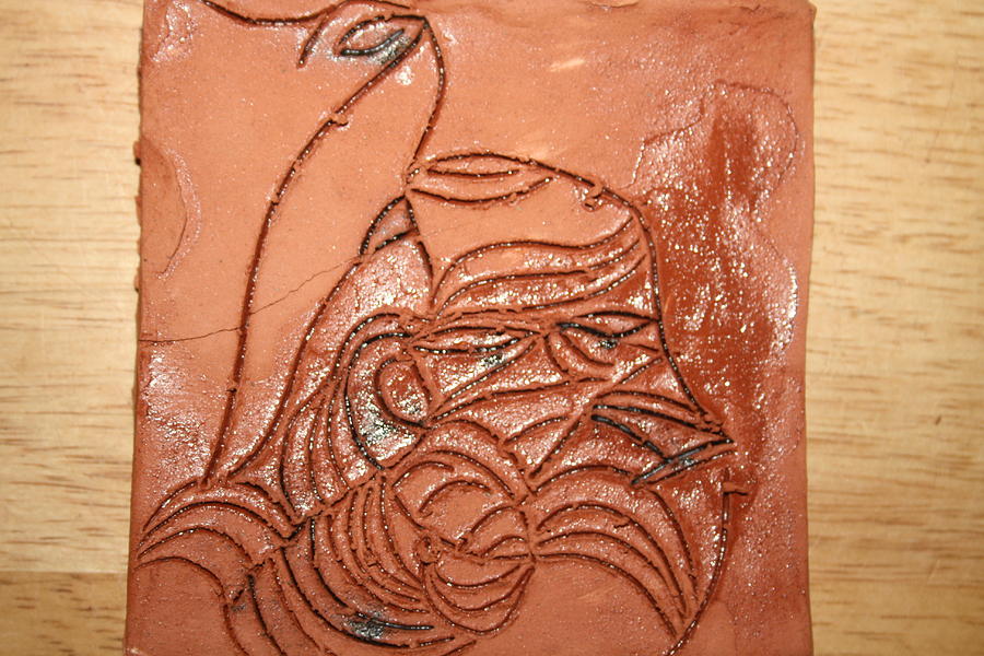 Dramaqueen 1 - Tile Ceramic Art by Gloria Ssali